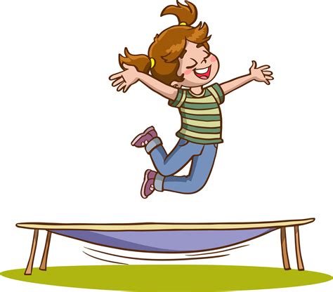 happy cute kid smile jump on trampoline 12576692 Vector Art at Vecteezy