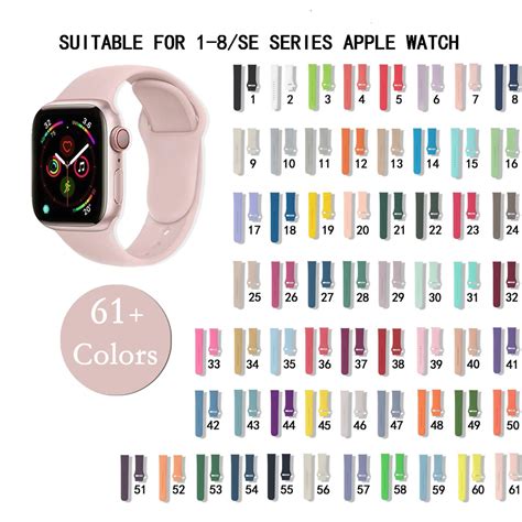 Silicone Apple Watch Band Solid Colors Watch Band 38mm 40mm - Etsy