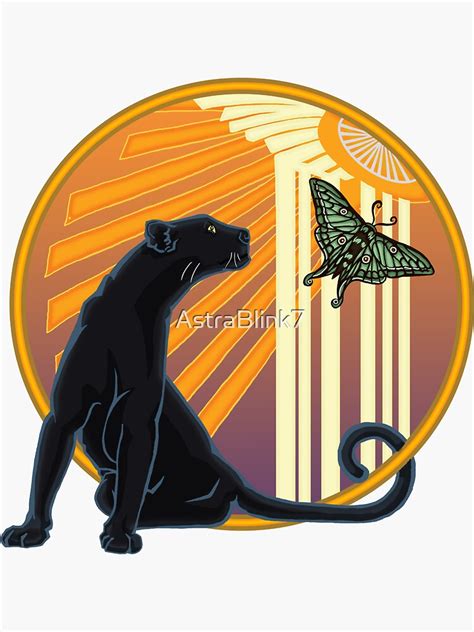 "Art Deco Jaguar Plain" Sticker for Sale by AstraBlink7 | Redbubble