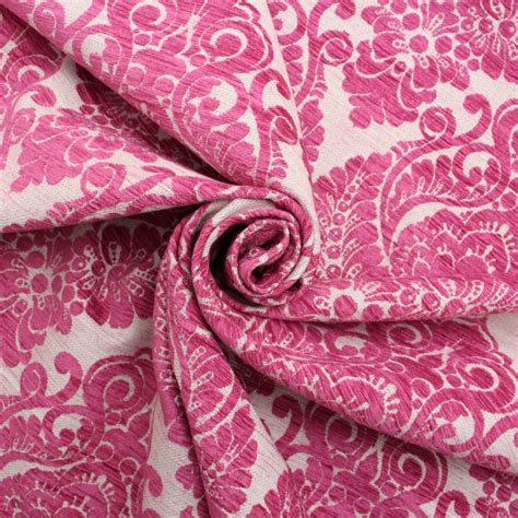 Elgin DFS Damask Upholstery Fabric Pink