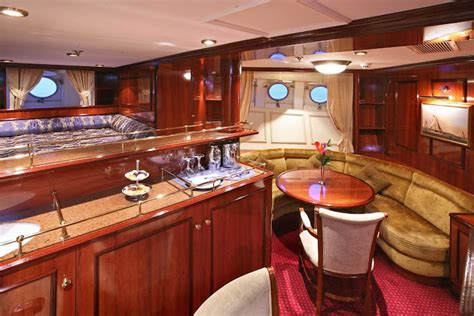 Royal Clipper offers guests cabins that feature a spacious living area and mini-bar.