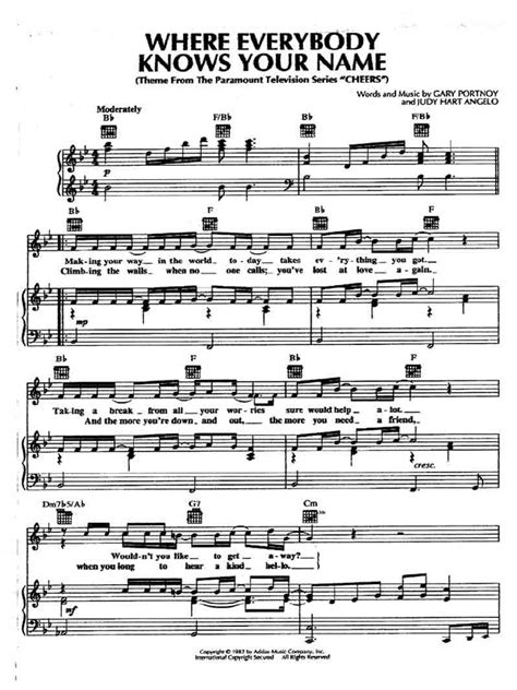 Cheers Theme Song Piano Sheet Music Pdf - Theme Image