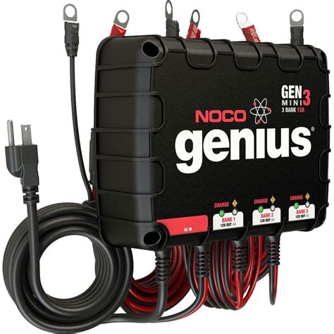 GENM3 | NOCO Genius 12v 24v 36v 12 Amp 3-Bank Marine On-Board Battery ...