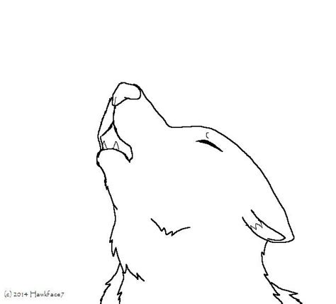 Sad Wolf Howling lineart by Ariasong7 on DeviantArt