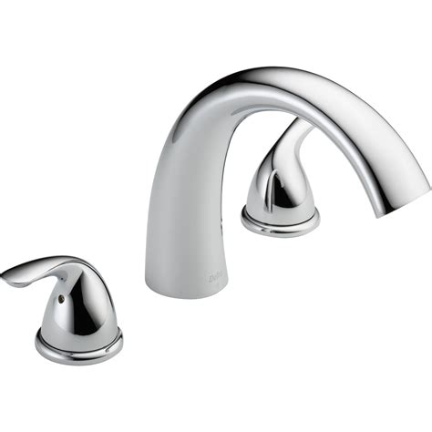 Delta Classic Chrome Deck Mount Roman Tub Filler Faucet with Valve D89 - FaucetList.com