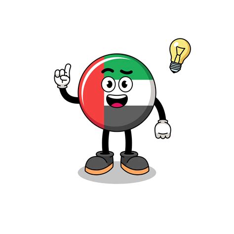 UAE flag cartoon with get an idea pose 16262365 Vector Art at Vecteezy