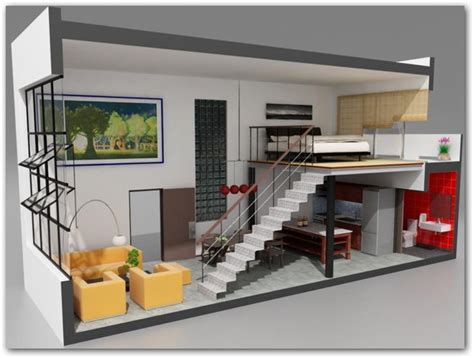 Plano de Loft 3D … | Lofts modernos, Diseño casas pequeñas ...