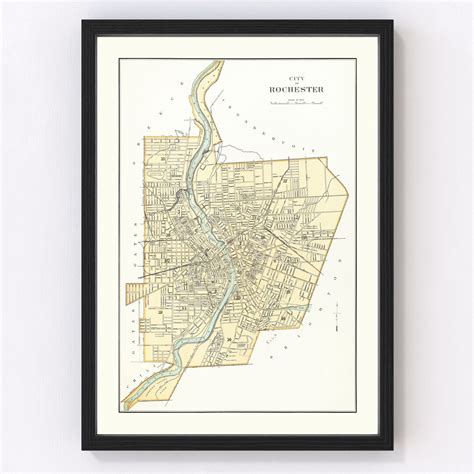 Rochester Map 1895 Old Map of Rochester New York Art Vintage Print ...