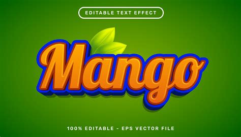 mango 3d text effect and editable text effect 14848092 Vector Art at ...