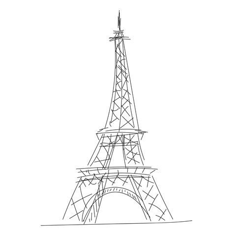 Premium Vector | Drawing of the eiffel tower on a white background