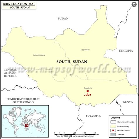 Where is Juba | Location of Juba in South Sudan Map