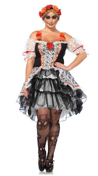 Plus Size Sugar Skull Senorita Costume, Plus Size Sexy Day of the Dead ...