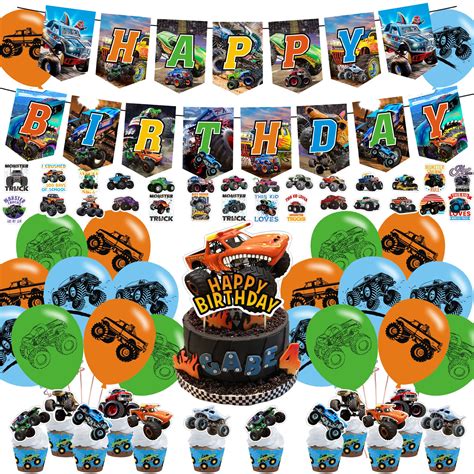 Buy Monster Truck Birthday Party Decorations,Monster Truck Party ...