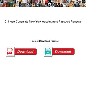 Fillable Online Chinese Consulate New York Appointment Passport Renewal. Chinese Consulate New ...