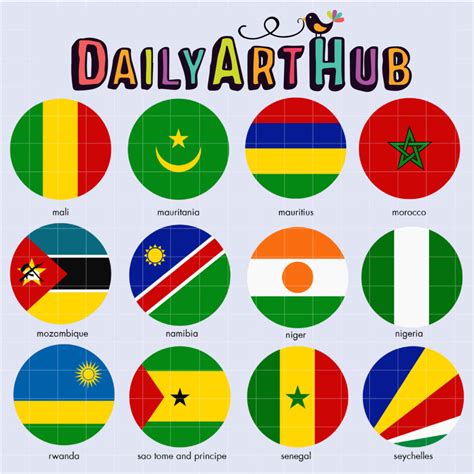 African Flags Clip Art Set – Daily Art Hub // Graphics, Alphabets & SVG