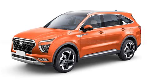 New Hyundai Alcazar 7 Seater Premium SUV Render - Tata Safari Rival