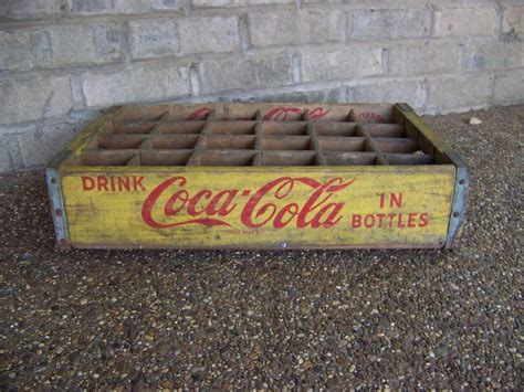 Vintage 1960's Wooden Coca-Cola Crate/Carrier, Yellow & Red Holds 24 ...