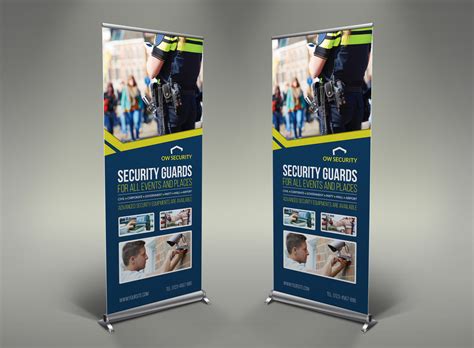 Security Guard Signage Roll Up Banner Template by OWPictures on Dribbble