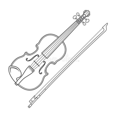 Dark Contour Vector Fiddle Violin Stock Vector - Image: 49945942