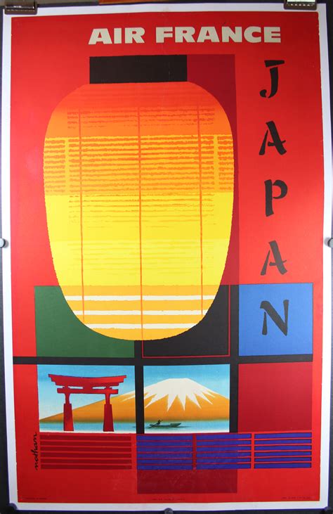 AIR FRANCE JAPAN, Original Vintage French Travel Poster - Original Vintage Movie Posters