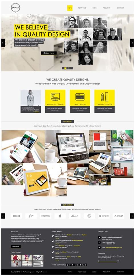 50 Free Flat Psd Templates and Web Elements For UI Design | Website ontwerp, Website, Ontwerp