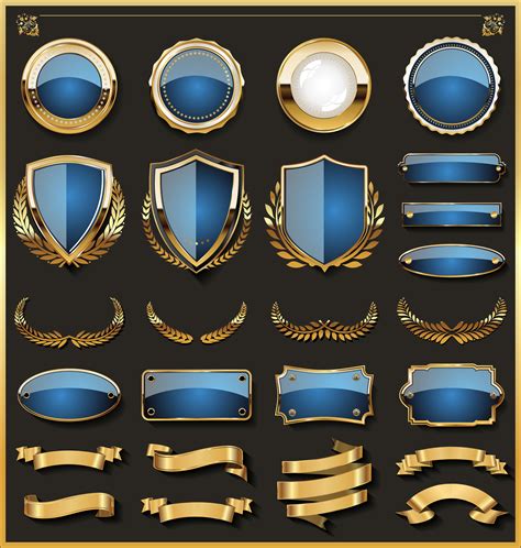 golden badges and labels design elements 285154 Vector Art at Vecteezy