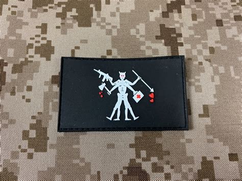 Specwarfare Airsoft. Warrior Blackbeard Pirate Flag PVC Patch