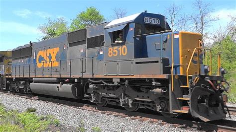 EMD SD50-2 Leading CSX Freight Train With Lots Of Power - YouTube