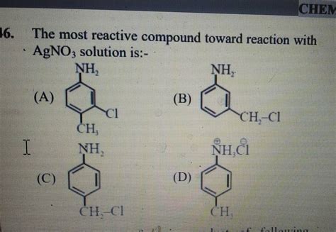 The most reactive compound toward reaction with AgNO3 solution is:-..