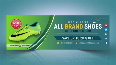 Shoes Advertising Modern Web Banner Design Template Free psd – GraphicsFamily