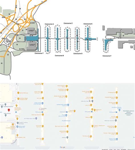 Domestic Terminal at Atlanta Airport map | Hartsfield-Jackson main