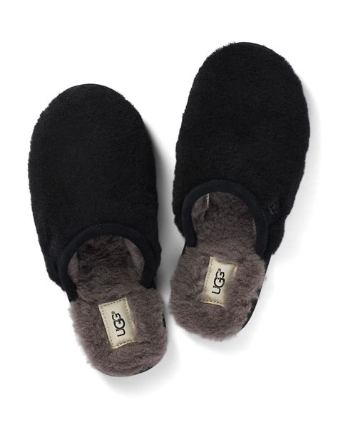 UGG Wool Fluffette Slippers in Black - Lyst