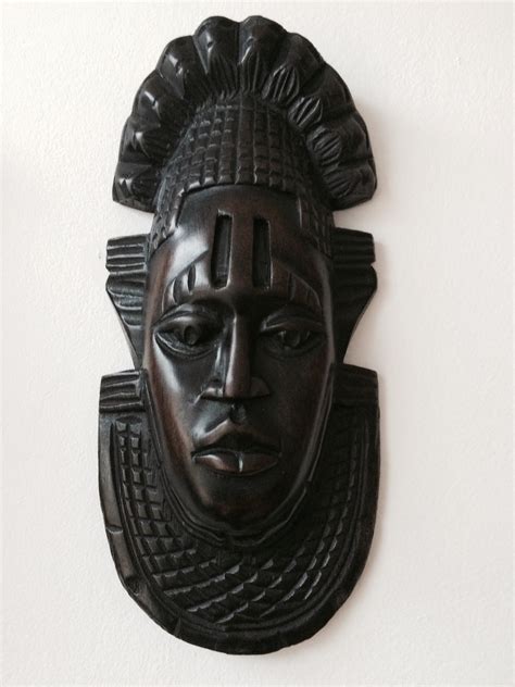 Small Black African Wooden Mask – Kazeem The Tomb Raider