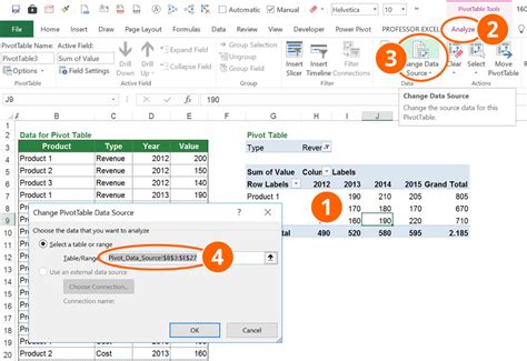 Data Source of PivotTables: How to See and Change It