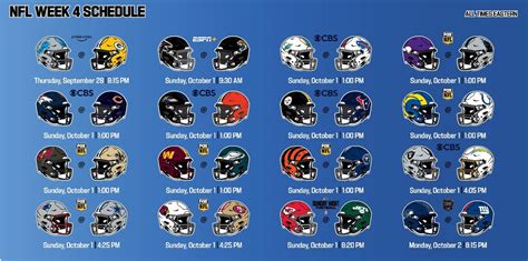 NFL Week 4 Schedule - Mega Sports News