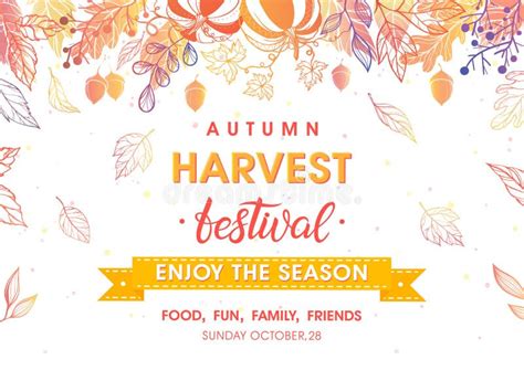 Autumn Harvest Festival Poster Stock Illustration - Illustration of ...