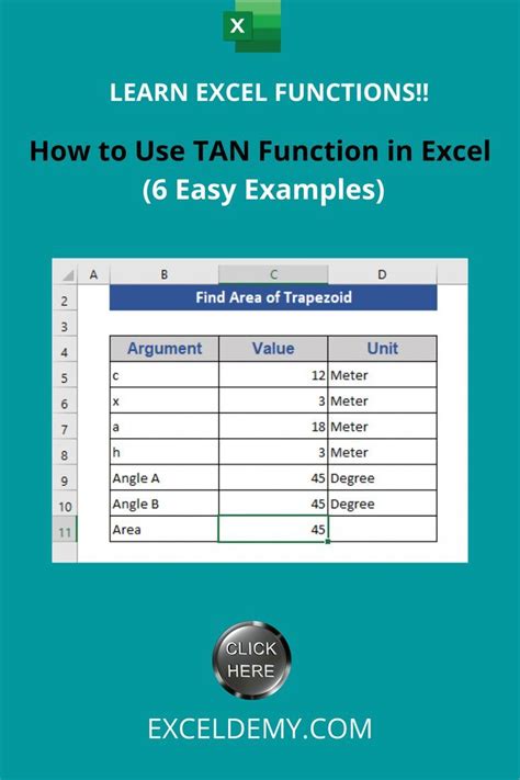 How to Use TAN Function in Excel (6 Examples) | Excel, Function, Workbook