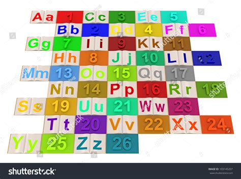 English Alphabet Letters With Numbered Colored Stock Photo 103145207 : Shutterstock