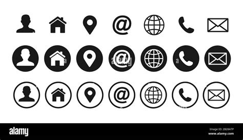 Contact us icons. Web icon set. Vector illustration Stock Vector Image ...