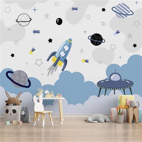 Cute Kids Room Space Theme Wallpapers – Life n Colors