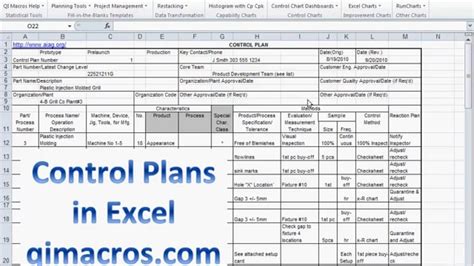 Control Plan Template Excel | Implement Controls to Minimize Variation