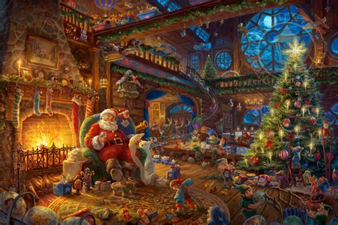 Pin by Jonathan Stagnaro on Sandblum Santa | Santas workshop, Thomas kinkade, Christmas puzzle