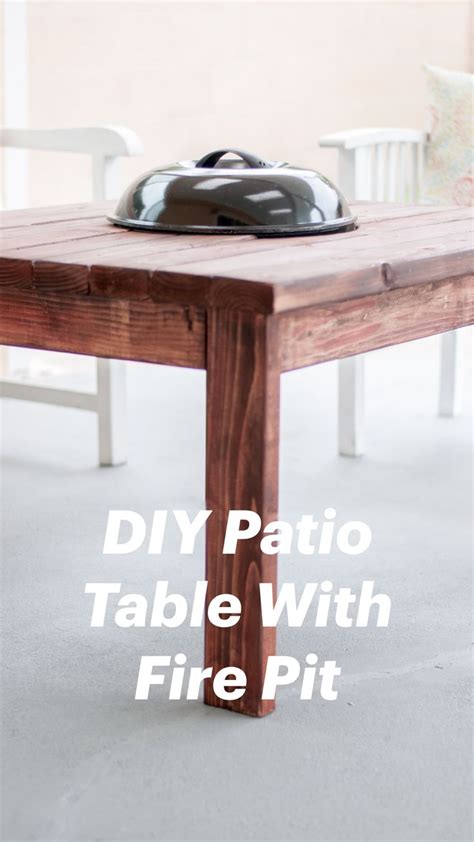 DIY Patio Table With Fire Pit | Diy patio table, Woodworking ideas ...