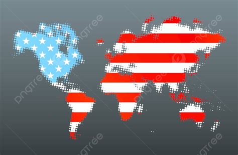 Halftone World Map With Us Concept Elections Travel Shape Vector, Elections, Travel, Shape PNG ...