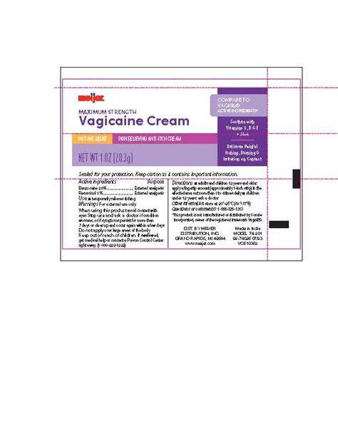 MEIJER MAXIMUM STRENGTH VAGICAINE- benzocaine, resorcinol cream