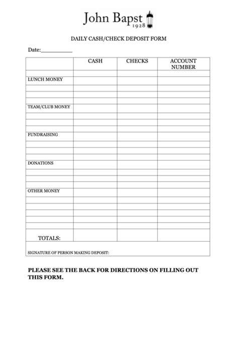 129 Deposit Form Templates free to download in PDF, Word and Excel