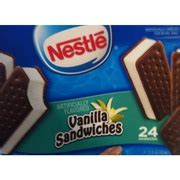 Nestle Ice Cream, Vanilla Sandwiches: Calories, Nutrition Analysis & More | Fooducate