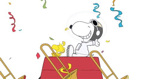 Celebration Snoopy Sticker - Celebration Snoopy Woodstock - Discover & Share GIFs