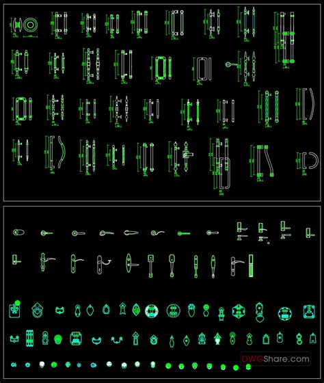 319. Door handle CAD Blocks Free Download