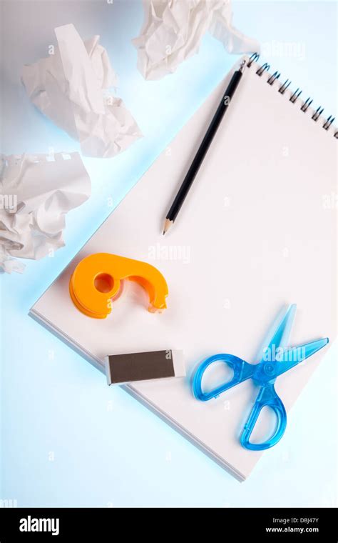 Office and student accessories, Notepad Stock Photo - Alamy